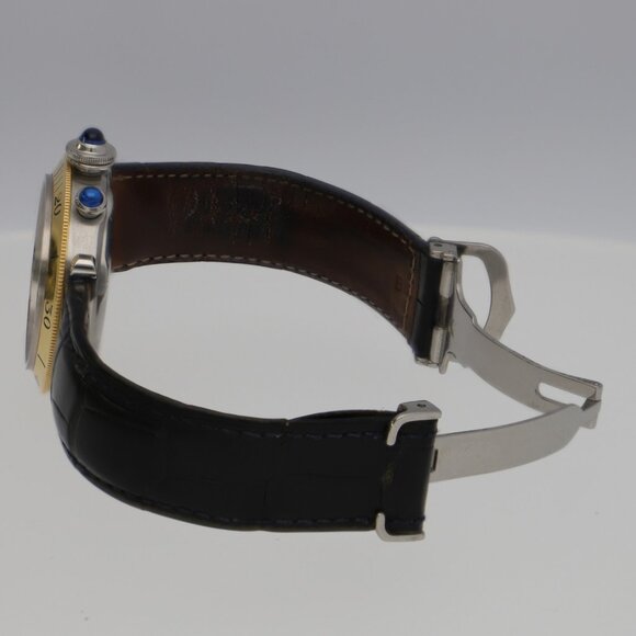 WATCH CARTIER W3101155 Pasha Chrono Silver YG/SS/leather QZ - Picture 7 of 7